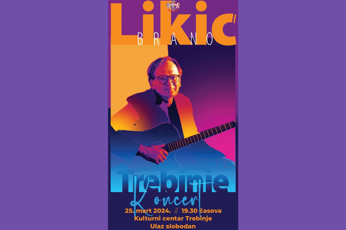 Koncert Brana Likića u Kulturnom centru Trebinje, ulaz besplatan