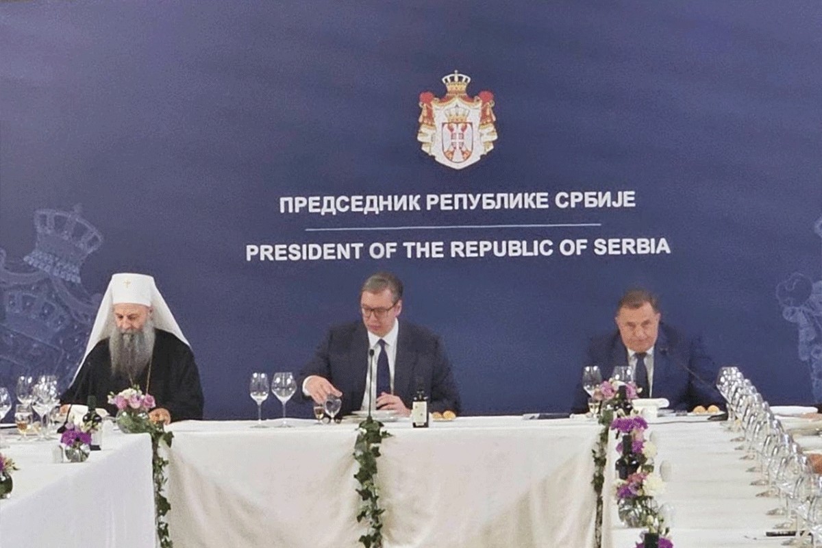 Dodik sa Vučićem i patrijarhom: Sve što postoji u arsenalu borbe protiv Srba se koristi