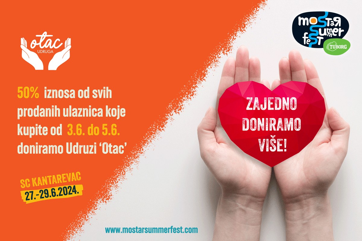 "Zajedno doniramo više!": Mostar Summer Fest pomaže djeci s poteškoćama u razvoju