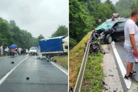 Sudar kamiona i auta kod Hadžića: Hitna odvezla jednu osobu