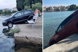 Loša procjena ili navigacija: Dva automobila "vise" iznad mora (VIDEO)