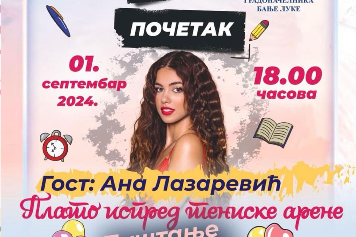 Koncert Ane Lazarević povodom početka nove školske godine u Banjaluci
