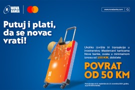 Nova banka i Mastercard vraćaju dio novca na vaš račun