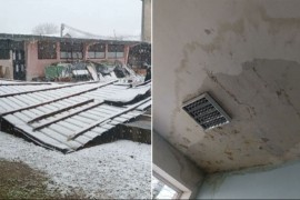 Jako nevrijeme u Bihaću, vjetar odnio dio krova na školi