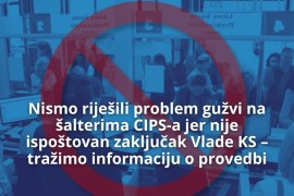 Neriješen problem gužvi na šalterima CIPS-a u Sarajevu