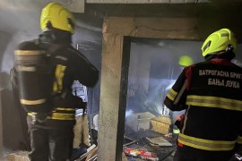 Požar u bivšoj građevinskoj školi u Banjaluci