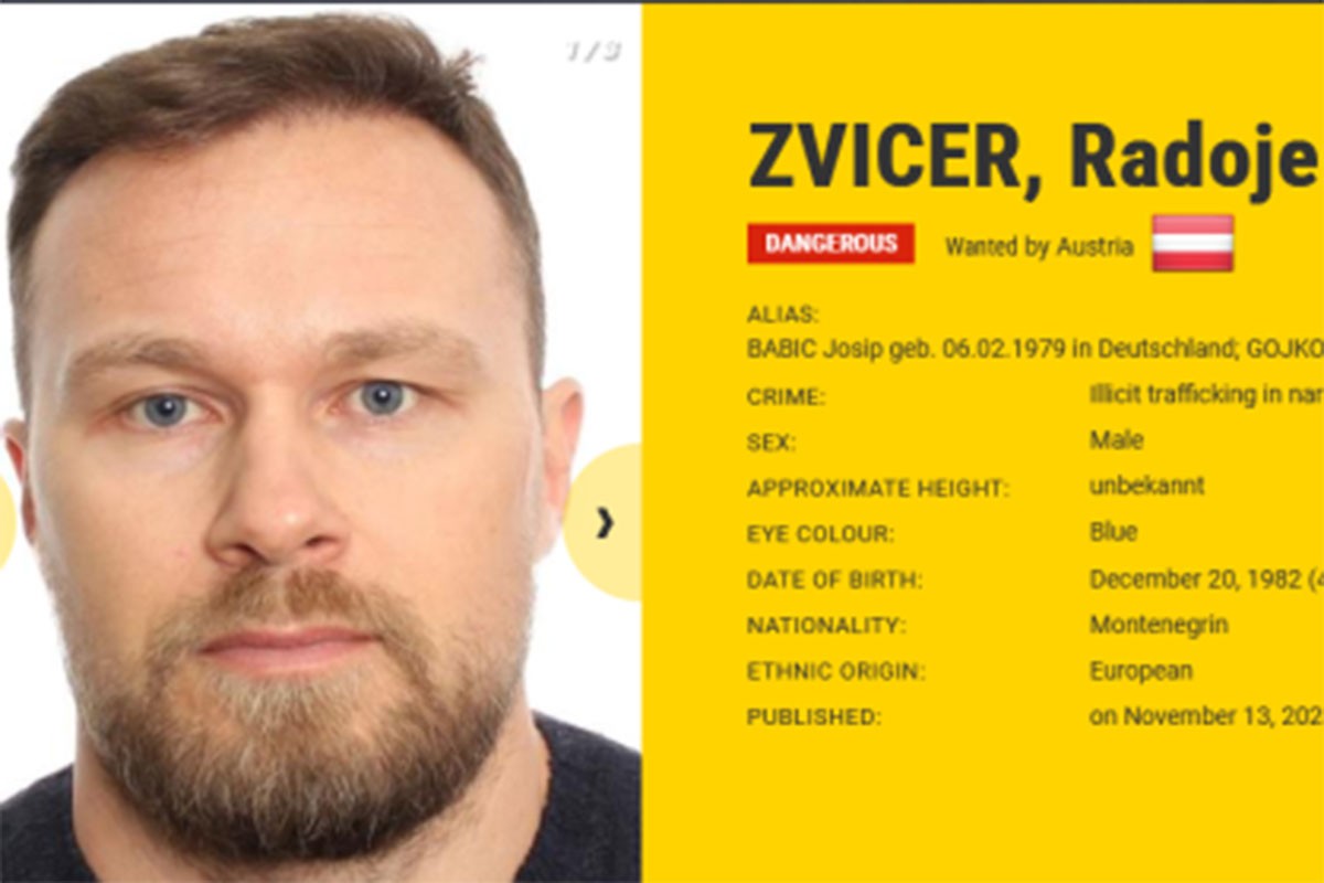 Zvicer na listi 50 najtraženijih bjegunaca Evrope