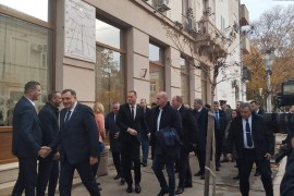 Počeo sastanak Dodika, Viškovića i Vučevića u Trebinju