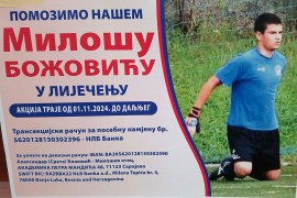 Aktivan humanitarni broj 1458 za Miloša Božovića
