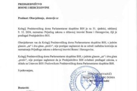 Kolegijum potvrdio da Predsjedništvo BiH nije ovlašteni predlagač ...