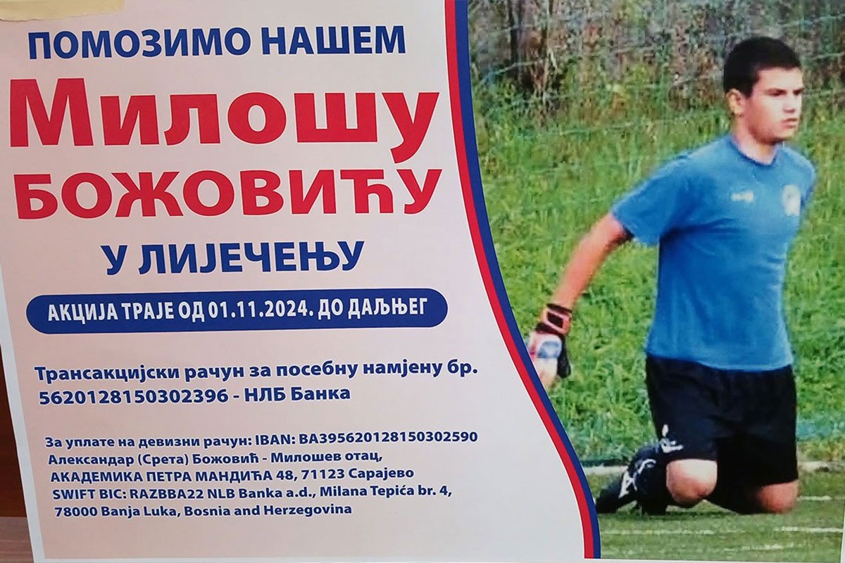 Aktivan humanitarni broj 1458 za Miloša Božovića