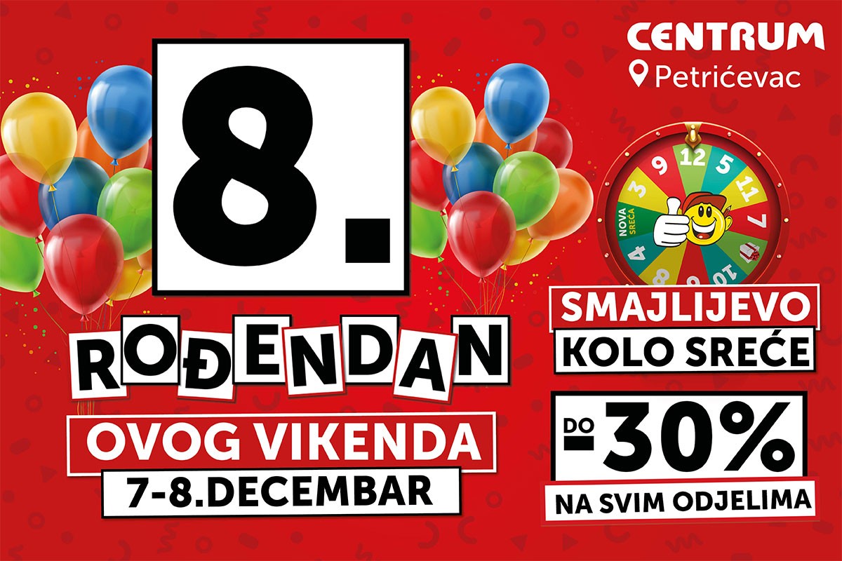 Smajlijevo kolo sreće i Centrum vas pozivaju na rođendan!
