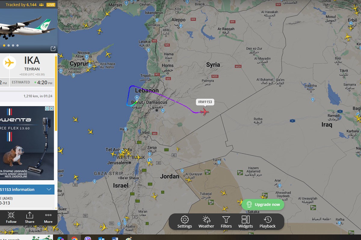 Iranski avion se vraća u Teheran