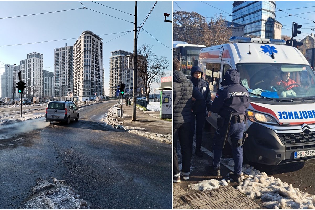 Autom probila blokadu, nosila studenta na haubi