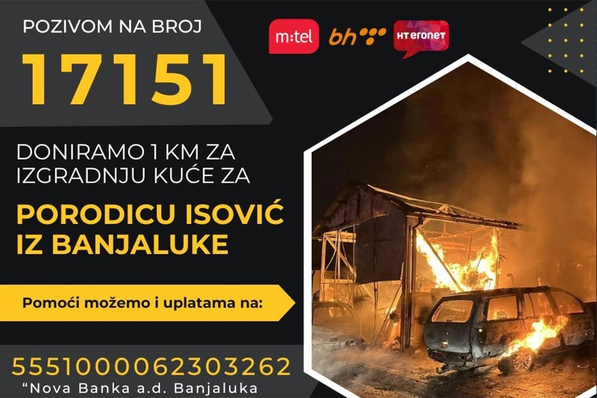 Pomozimo porodici Isović koja je u požaru izgubila sve, pozovite 17151