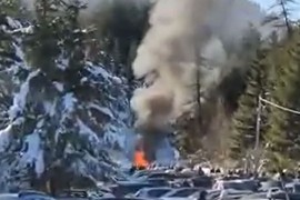 Požar na automobilu u voznoj traci na Trebeviću
