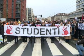 Studenti blokiraju Mostarsku petlju u Beogradu