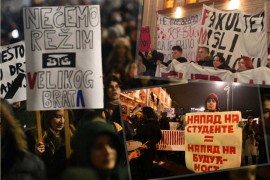 Studenti u blokadi održali protest ispred Pravnog fakulteta, u znak ...