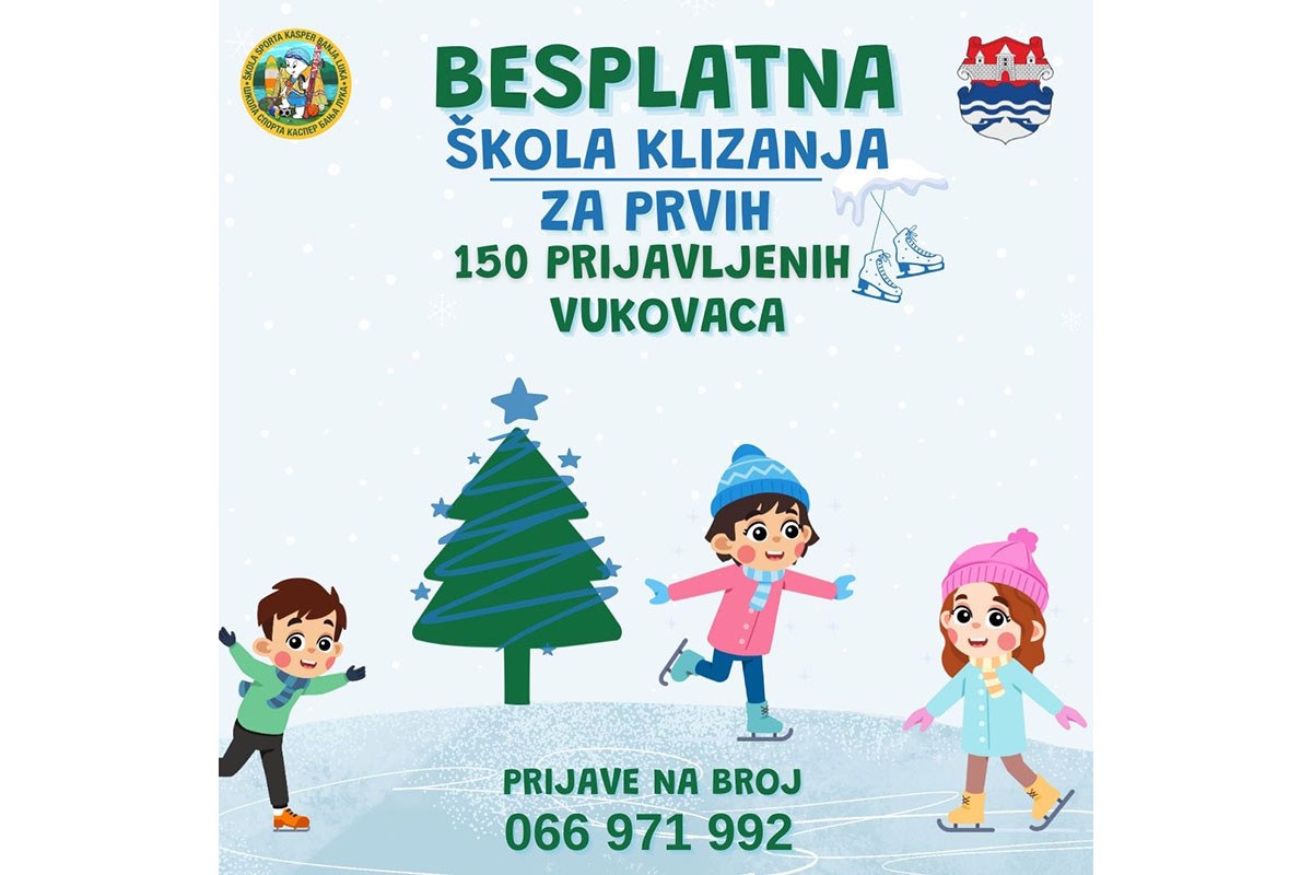 Besplatna škola klizanja za vukovce u Banjaluci