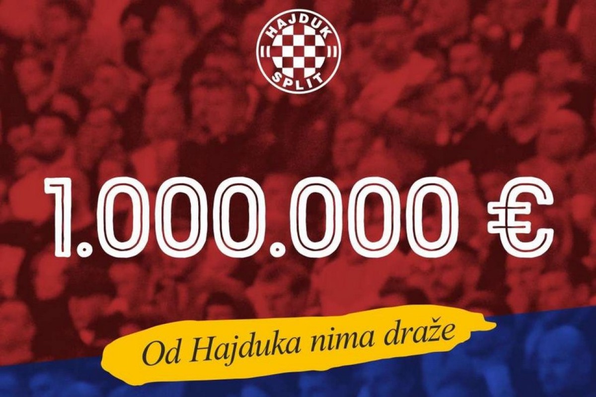 Hajduk od članarina već zaradio milion evra