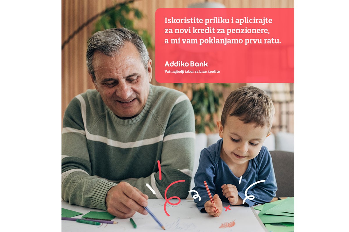 Addiko banka poklanja prvu ratu kredita: Posebna ponuda za penzionere