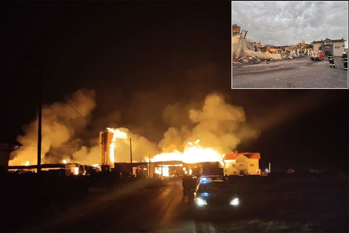 Požar progutao firmu u BiH koja zapošljava 70 radnika, gasili ga vatrogasci iz četiri grada (VIDEO)