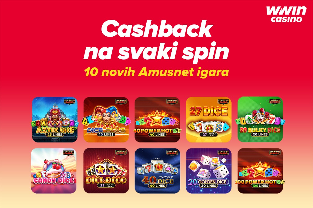 10 novih Amusnet igara uz Cashback na svaki spin