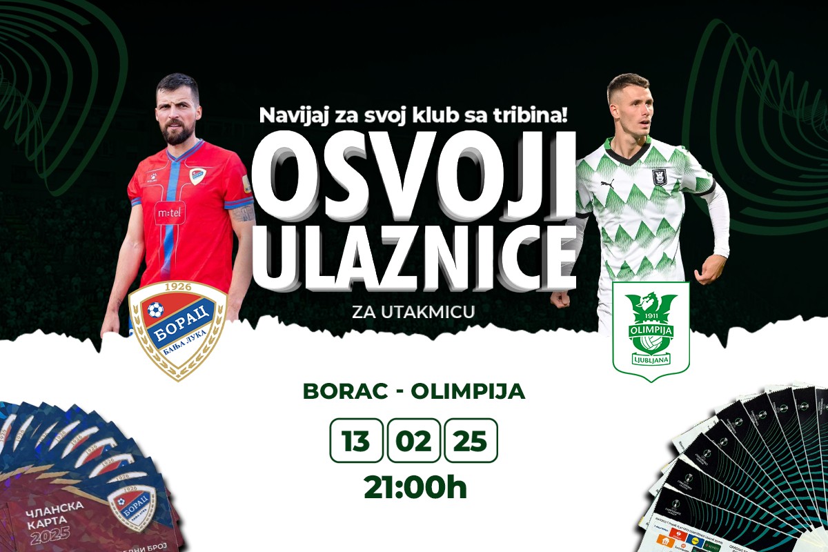 Borac dočekuje Olimpiju: Osvoji ulaznice za utakmicu i članske karte!