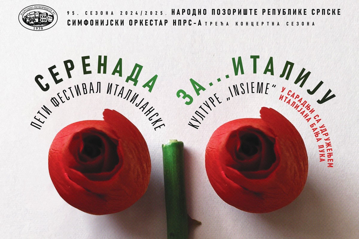 Koncert "Serenada za... Italiju" u četvrtak u NP RS