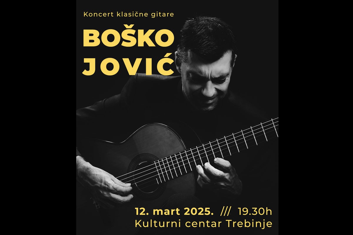 Spoj sevdaha, klasike, folka i džeza: Koncert gitariste Boška Jovića u Trebinju