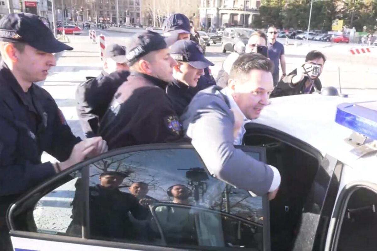 Uhapšen Nemanja Šarović (VIDEO)