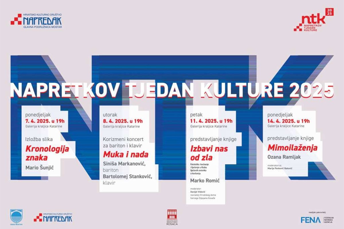 Četiri kulturna događaja na ovogodišnjem izdanju Napretkova tjedna kulture