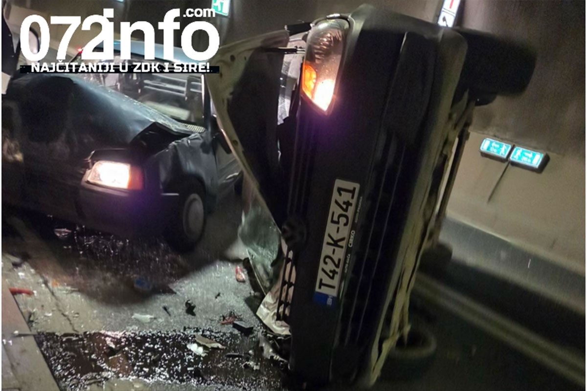 Sudar tri automobila u tunelu Vranduk, na terenu policija i Hitna pomoć