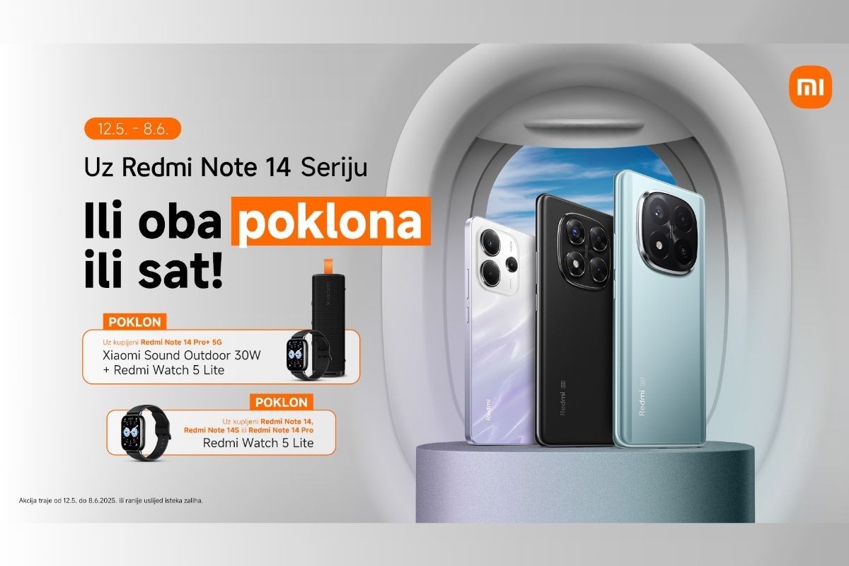 Kupi Redmi Note 14 seriju i besplatno dobij vrijedne poklone