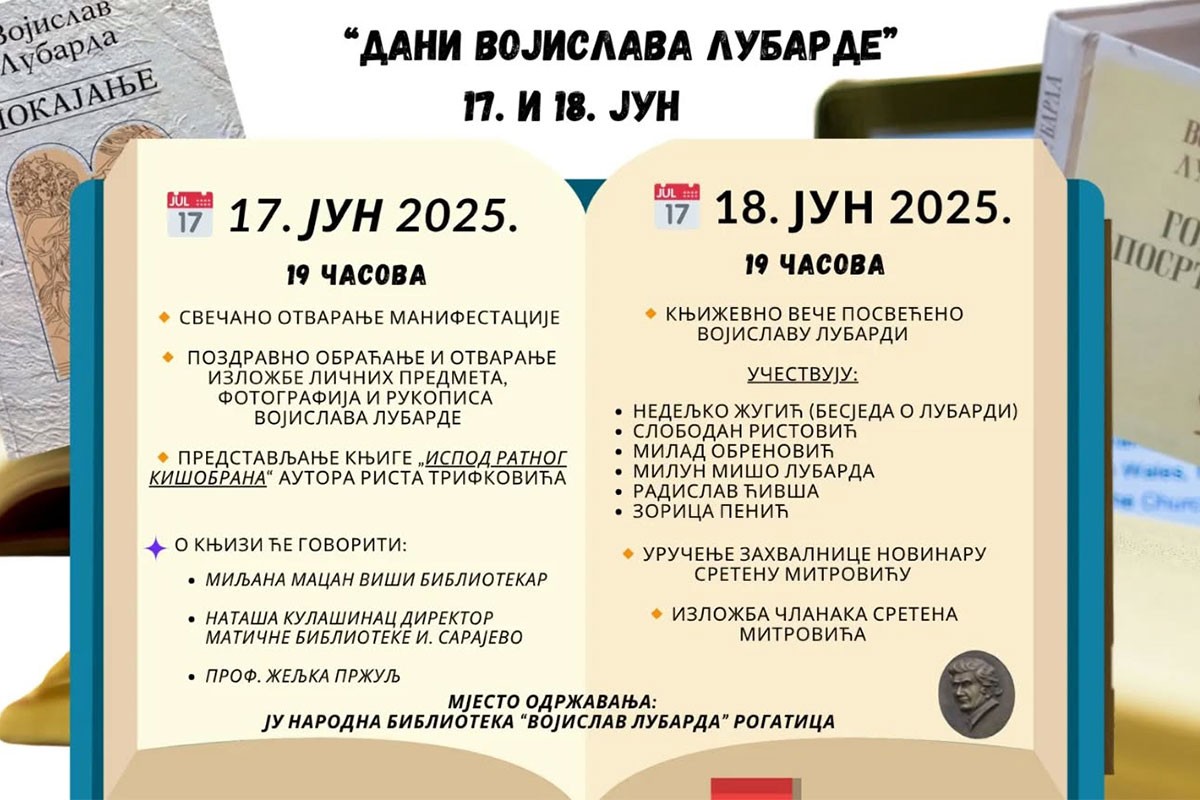 Počinju "Dani Vojislava Lubarde"