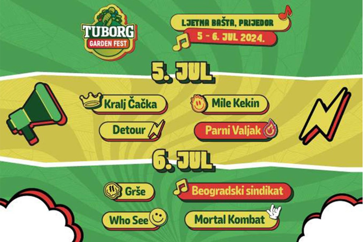 Termin održavanja "Tuborg Garden Festa" se pomjera na 1. i 2. avgust