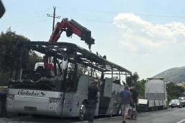 Zapalio se autobus iz BiH na putu u Crnoj Gori