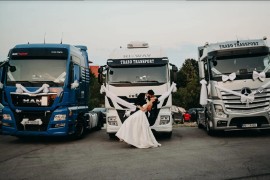 Svadba u BiH za pamćenje: Po mladu krenuli u koloni šlepera (VIDEO)