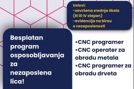 Besplatna obuka za CNC programere i operatere u Banjaluci
