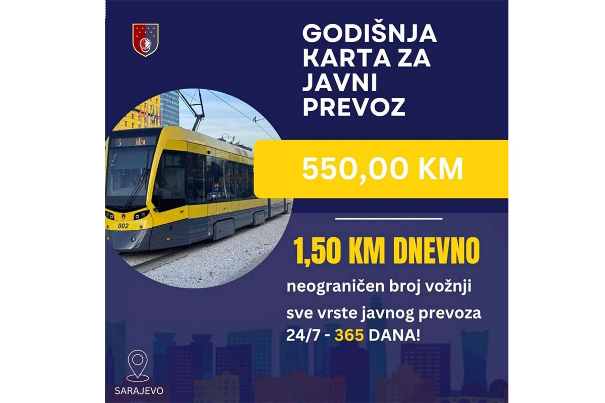 Nova godišnja karta za javni prevoz u Kantonu Sarajevo jeftinija za 216 KM