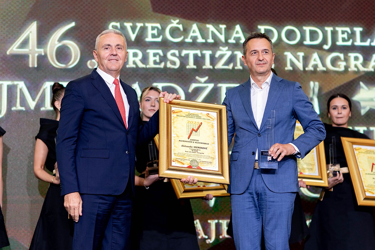 Aleksandar Kremenović dobitnik priznanja "Evropski najmenadžer & najkompanija" za 2025.