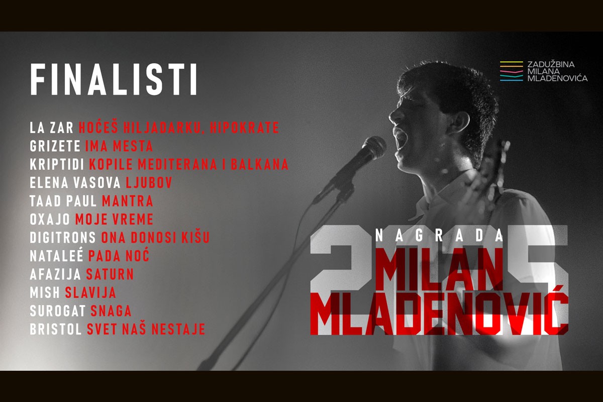 Poznati finalisti nagrade "Milan Mladenović"