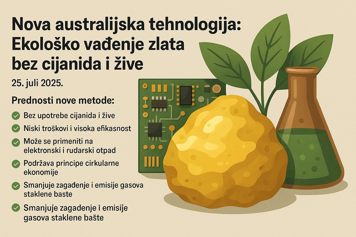 Nova australijska tehnologija: Ekološko vađenje zlata bez cijanida i žive