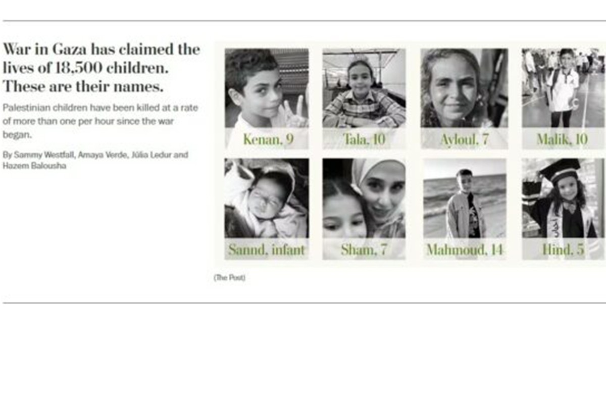 Vašington post objavio imena 18.500 palestinske djece ubijene u Gazi