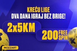 Dva dana besplatnog klađenja i 200 spinova – samo u Mozzartu!