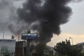 Požar u krugu preduzeća "Novoprom" u Modriči (VIDEO)