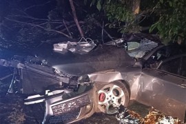 Udario u drvo na putu Mostar-Stolac, auto potpuno uništen (FOTO)