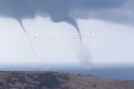 Nevrijeme protutnjalo Crnom Gorom: Iznad mora dvije pijavice (VIDEO)