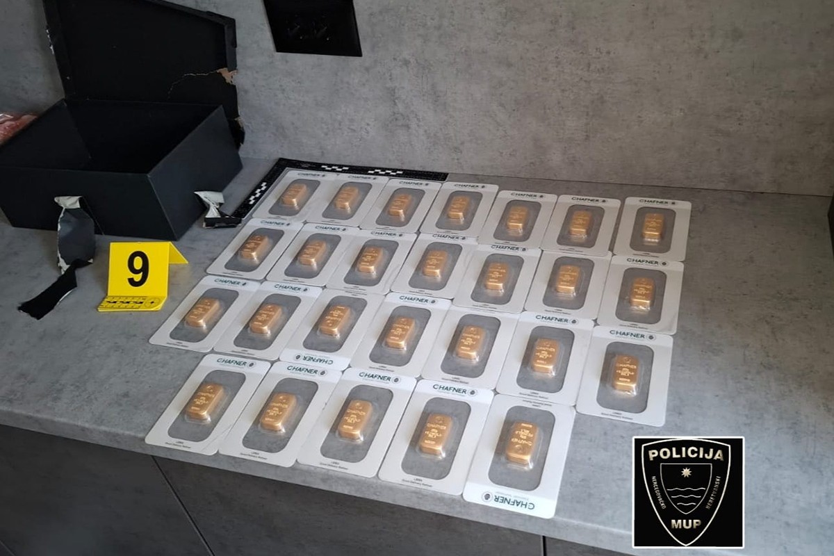 Policija u HNK zaplijenila 26 poluga zlata