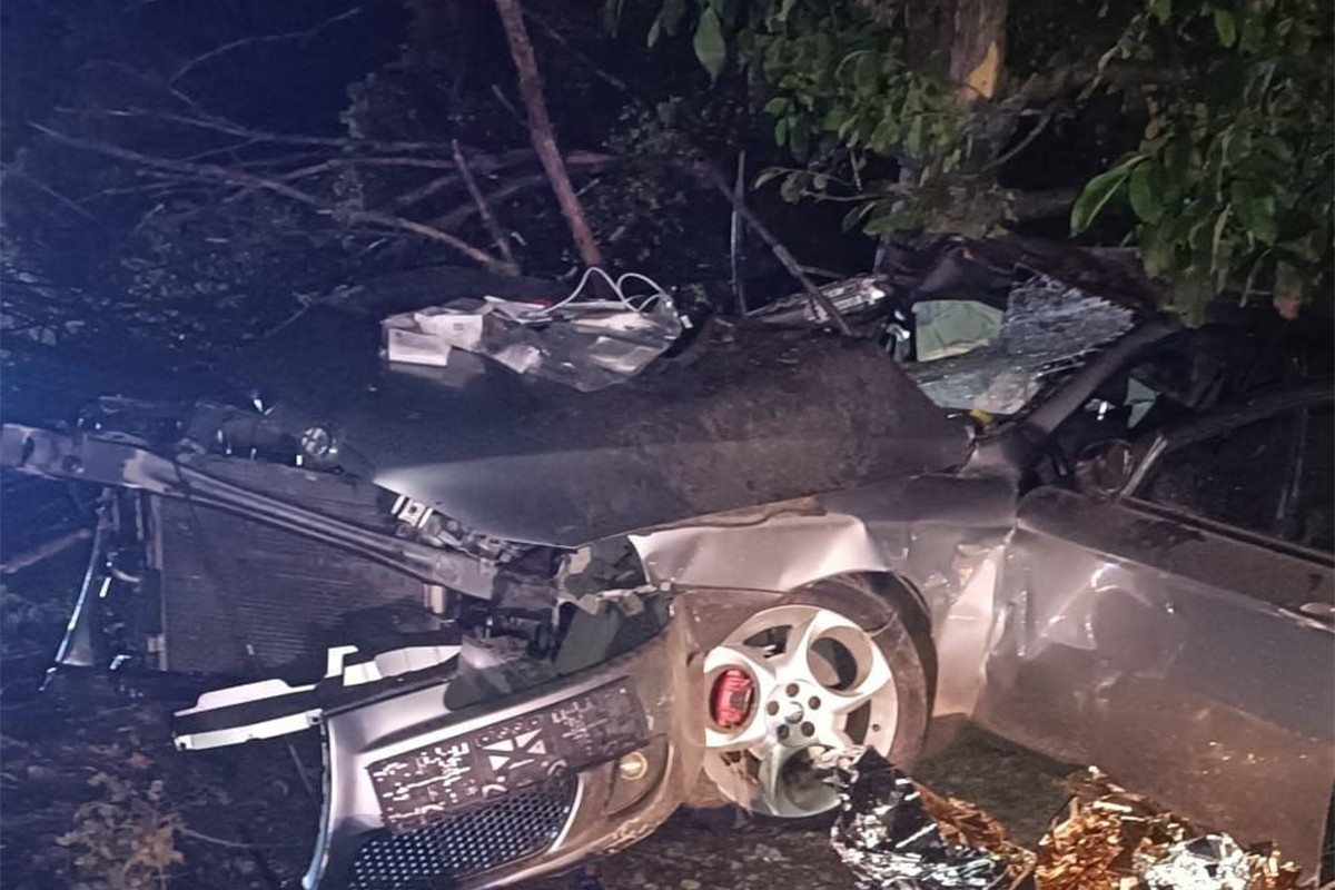 Udario u drvo na putu Mostar-Stolac, auto potpuno uništen (FOTO)